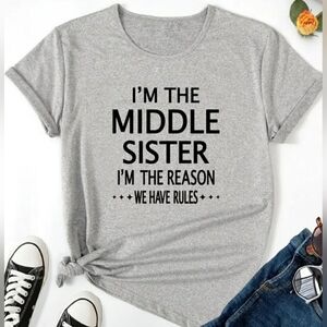 NEW Middle Sister I'm the Reason We Have Rules T-shirt Top Women's Size XXL